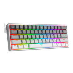 White mini mechanical gaming keyboard with RGB backlighting and compact design from My Store